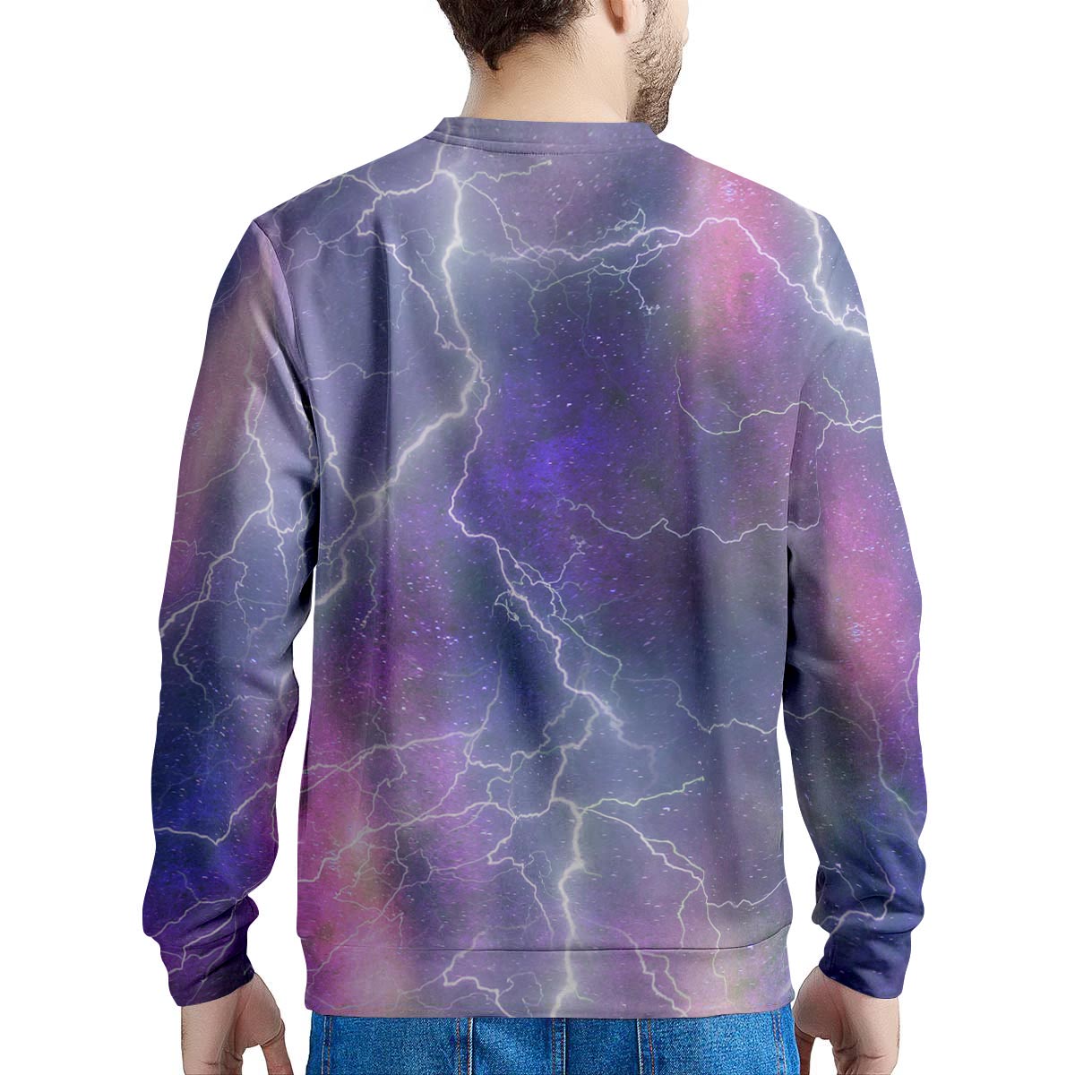 Lightning Aurora Galaxy Space Men's Sweatshirt-grizzshop