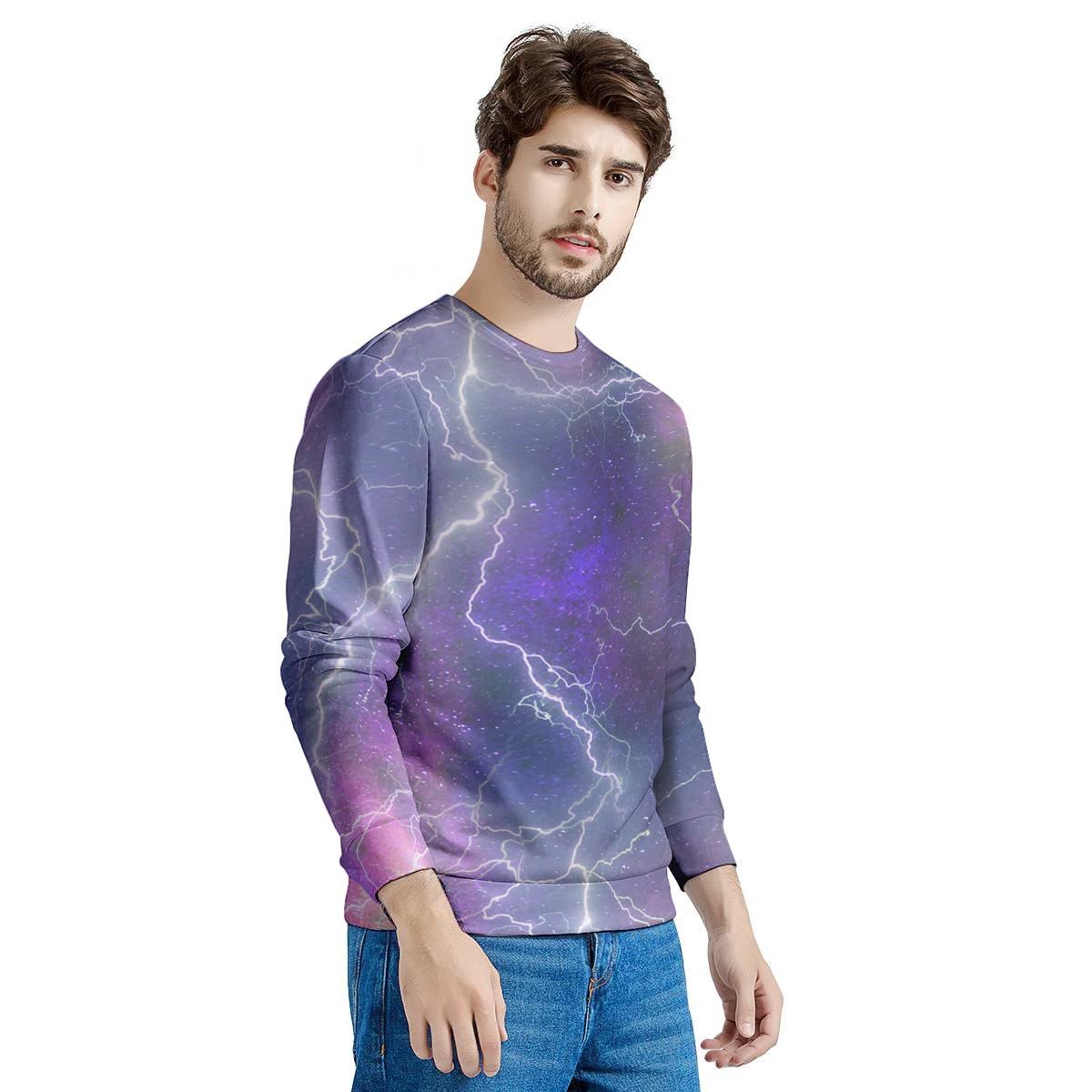 Lightning Aurora Galaxy Space Men's Sweatshirt-grizzshop