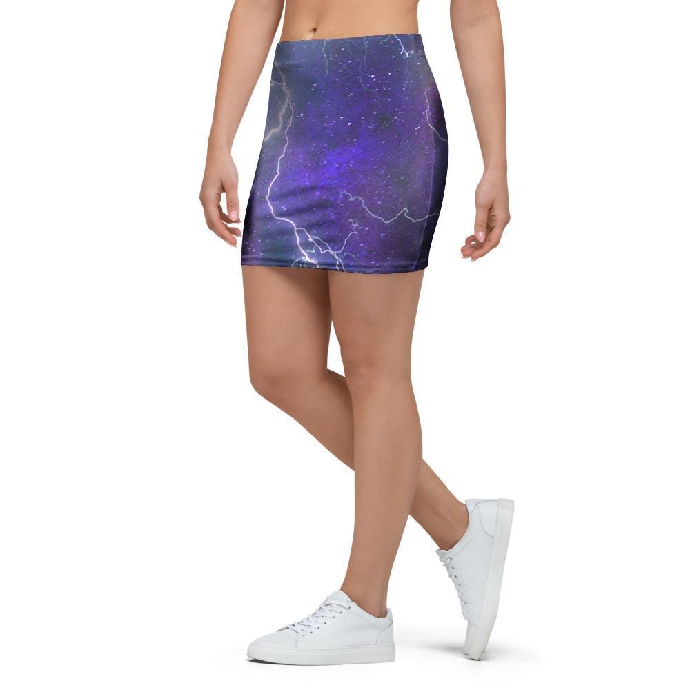 Lightning Aurora Galaxy Space Mini Skirt-grizzshop