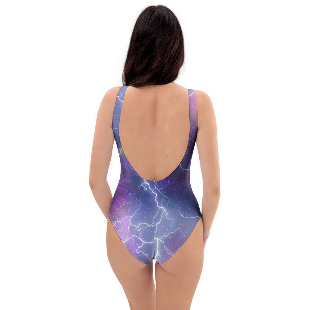 Lightning Aurora Galaxy Space One Piece Swimsuite-grizzshop