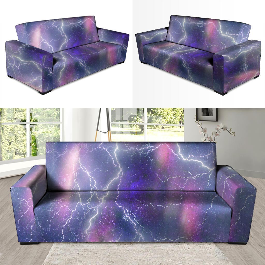 Lightning Aurora Galaxy Space Sofa Cover-grizzshop