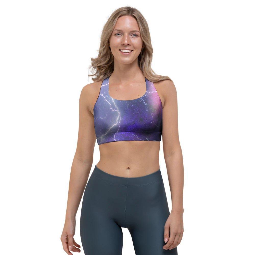 Lightning Aurora Galaxy Space Sports Bra-grizzshop