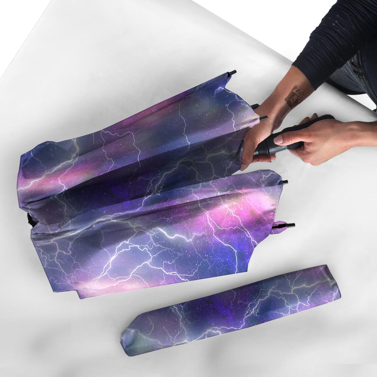 Lightning Aurora Galaxy Space Umbrella-grizzshop