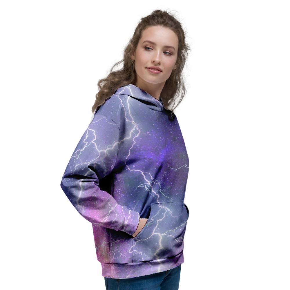 Lightning Aurora Galaxy Space Women's Hoodie-grizzshop