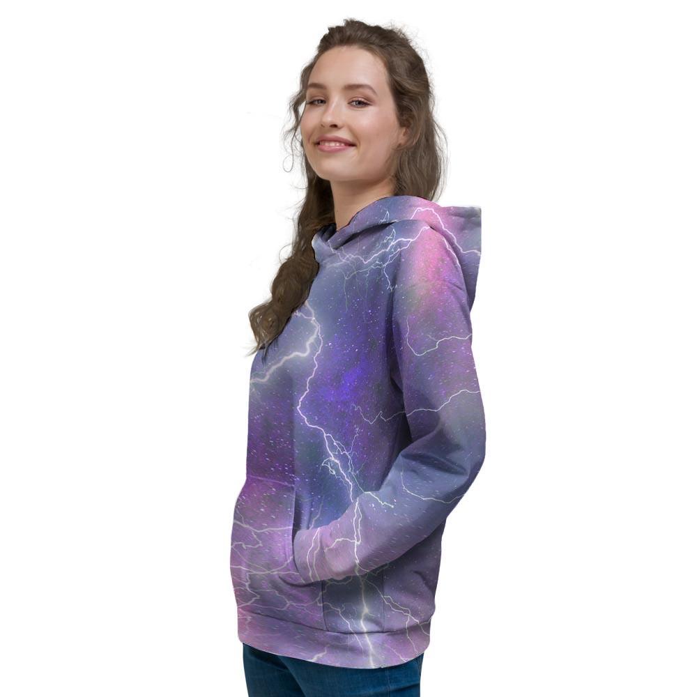 Lightning Aurora Galaxy Space Women's Hoodie-grizzshop