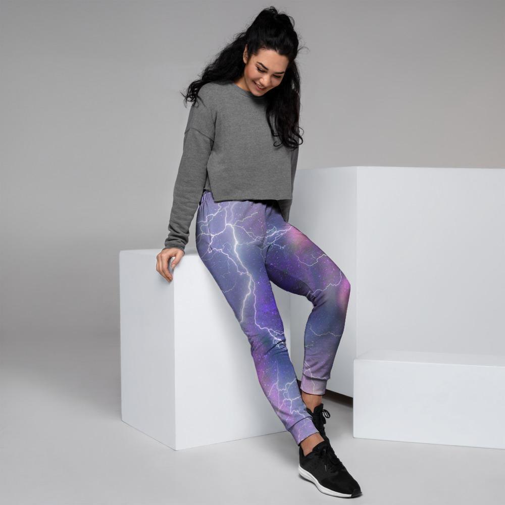 Lightning Aurora Galaxy Space Women's Joggers-grizzshop