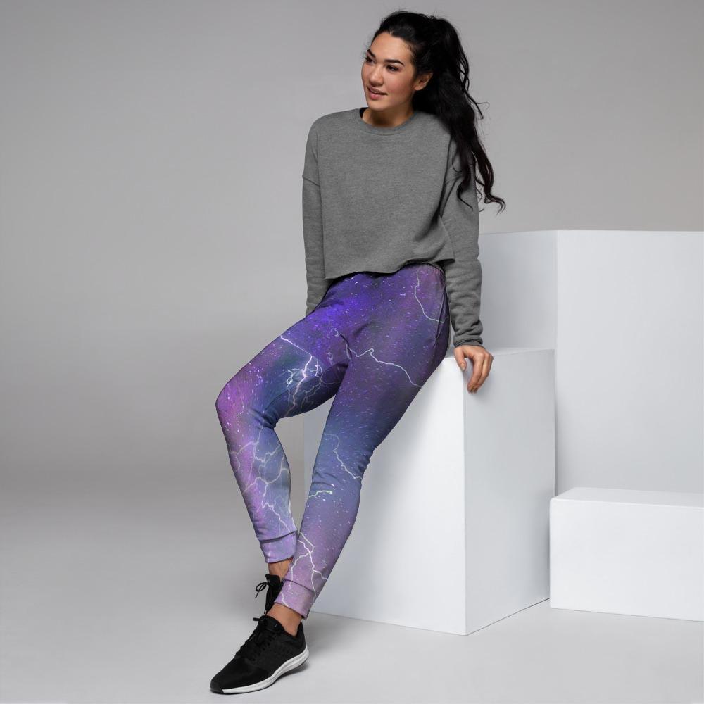 Lightning Aurora Galaxy Space Women's Joggers-grizzshop