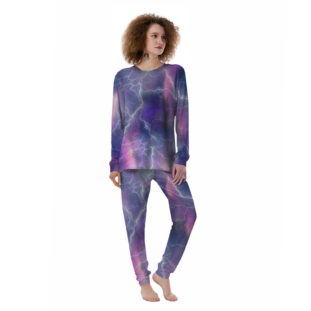 Lightning Aurora Galaxy Space Women's Pajamas-grizzshop