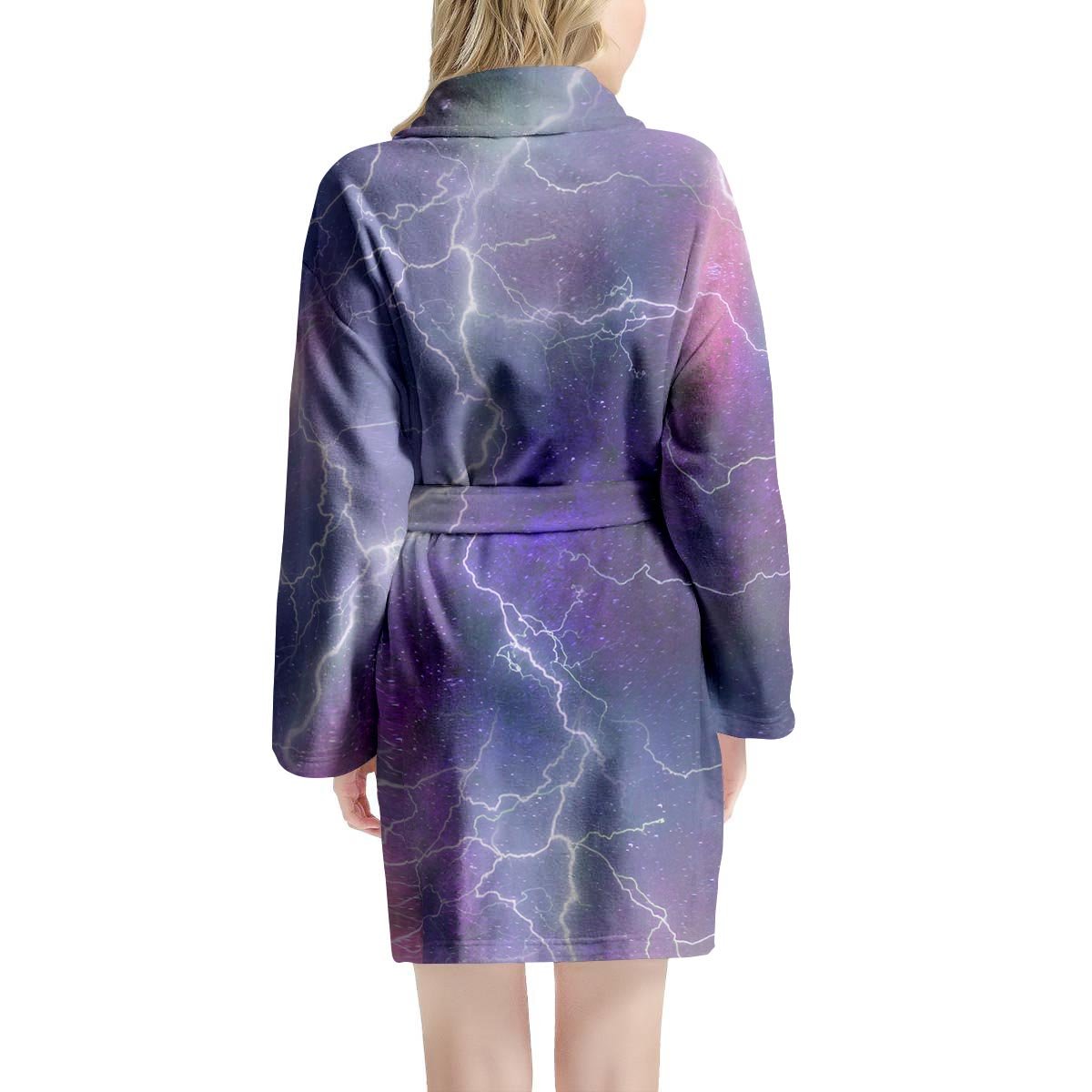 Lightning Aurora Galaxy Space Women's Robe-grizzshop