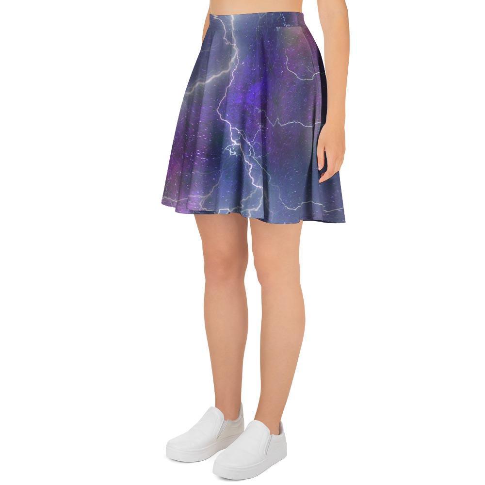 Lightning Aurora Galaxy Space Women's Skirt-grizzshop