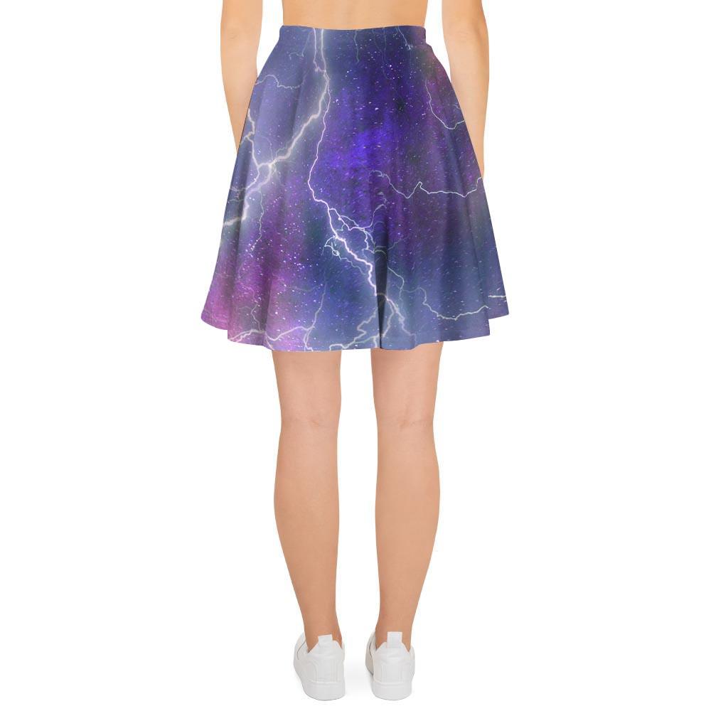 Lightning Aurora Galaxy Space Women's Skirt-grizzshop