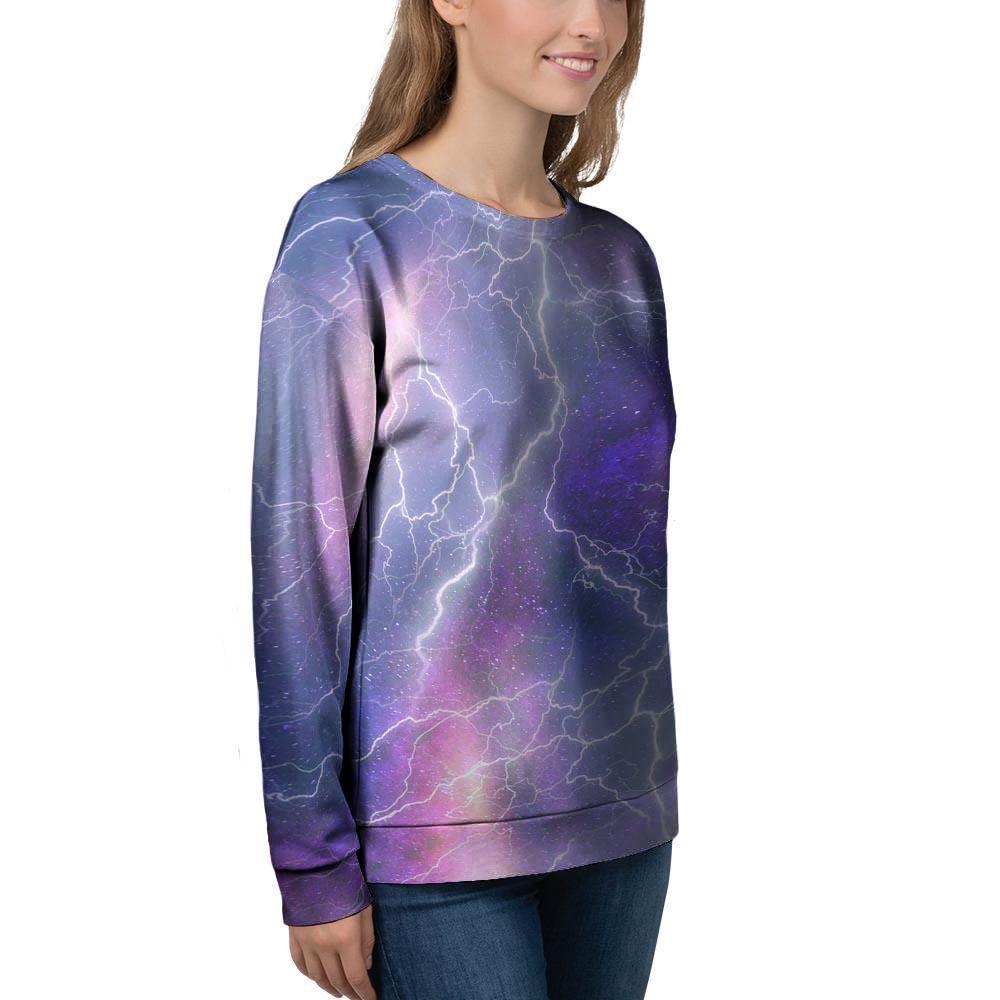 Lightning Aurora Galaxy Space Women's Sweatshirt-grizzshop