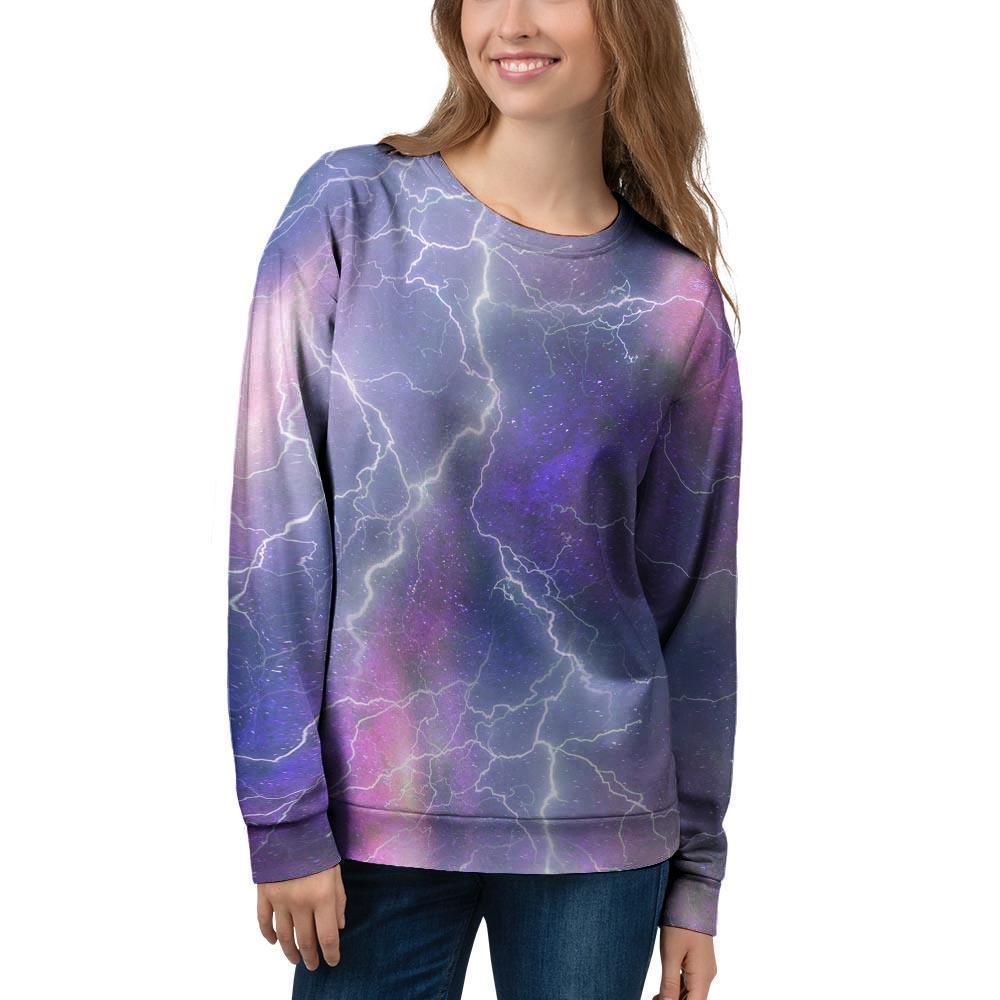 Lightning Aurora Galaxy Space Women's Sweatshirt-grizzshop