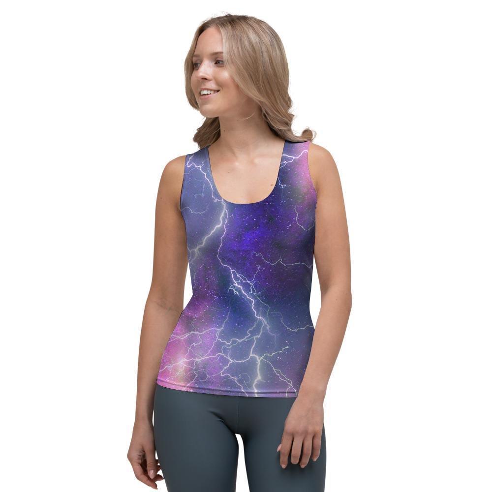 Lightning Aurora Galaxy Space Women's Tank Top-grizzshop