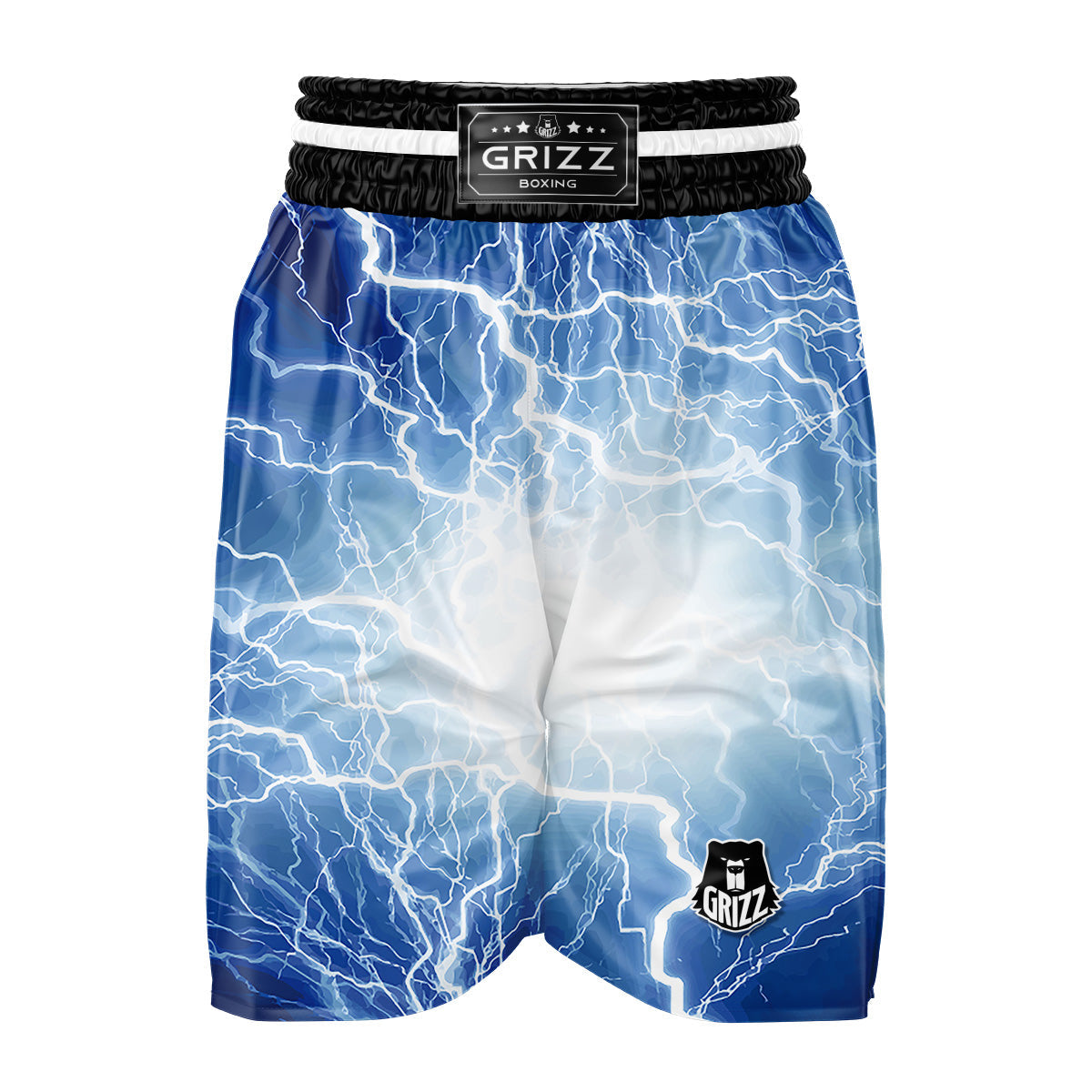 Lightning Blue Print Boxing Shorts-grizzshop