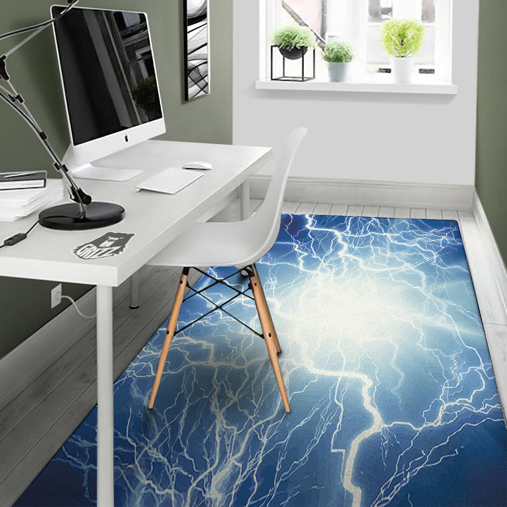 Lightning Blue Print Floor Mat-grizzshop