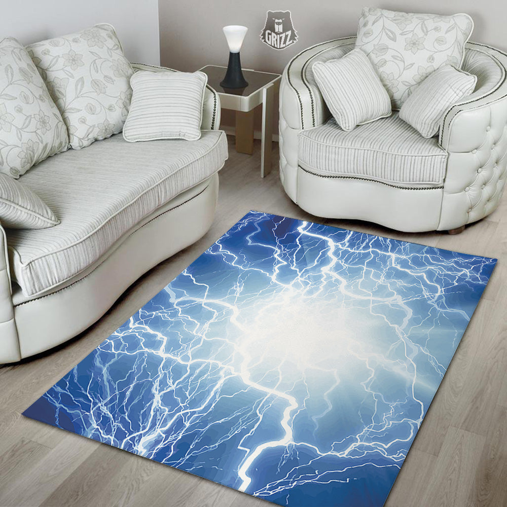 Lightning Blue Print Floor Mat-grizzshop