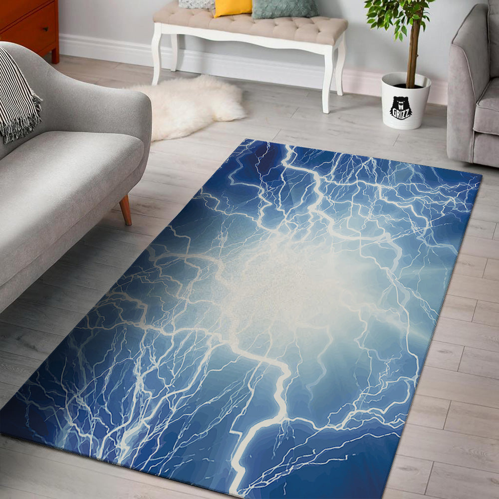 Lightning Blue Print Floor Mat-grizzshop