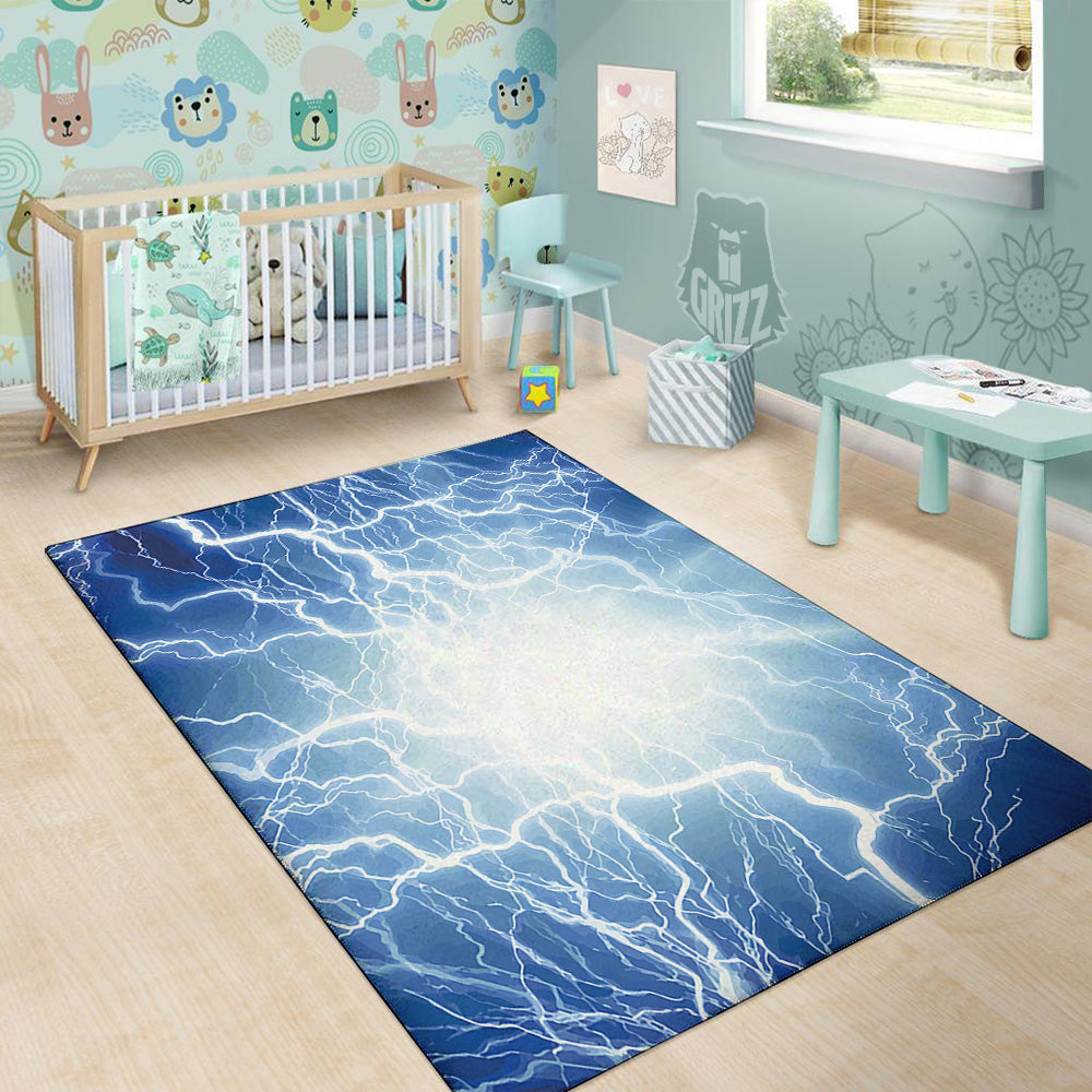 Lightning Blue Print Floor Mat-grizzshop