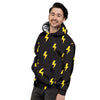 Lightning Bolts Yellow Print Pattern Men's Hoodie-grizzshop