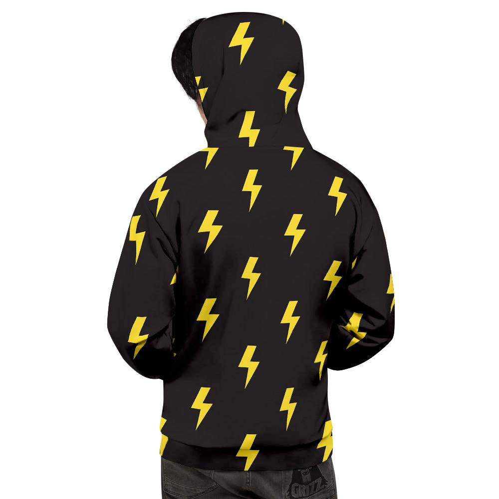 Lightning Bolts Yellow Print Pattern Men's Hoodie-grizzshop