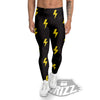 Lightning Bolts Yellow Print Pattern Men's Leggings-grizzshop