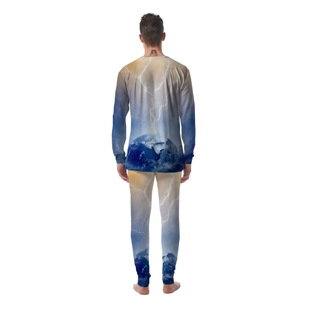 Lightning Destroy Planet Earth Print Men's Pajamas-grizzshop