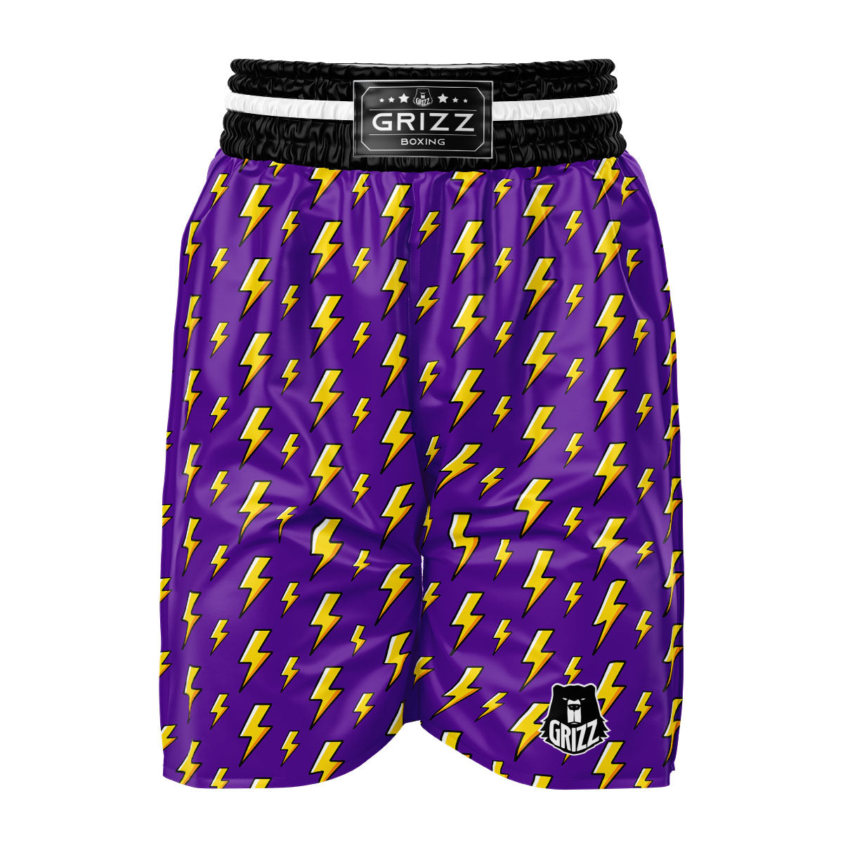 Lightning Purple Print Pattern Boxing Shorts-grizzshop