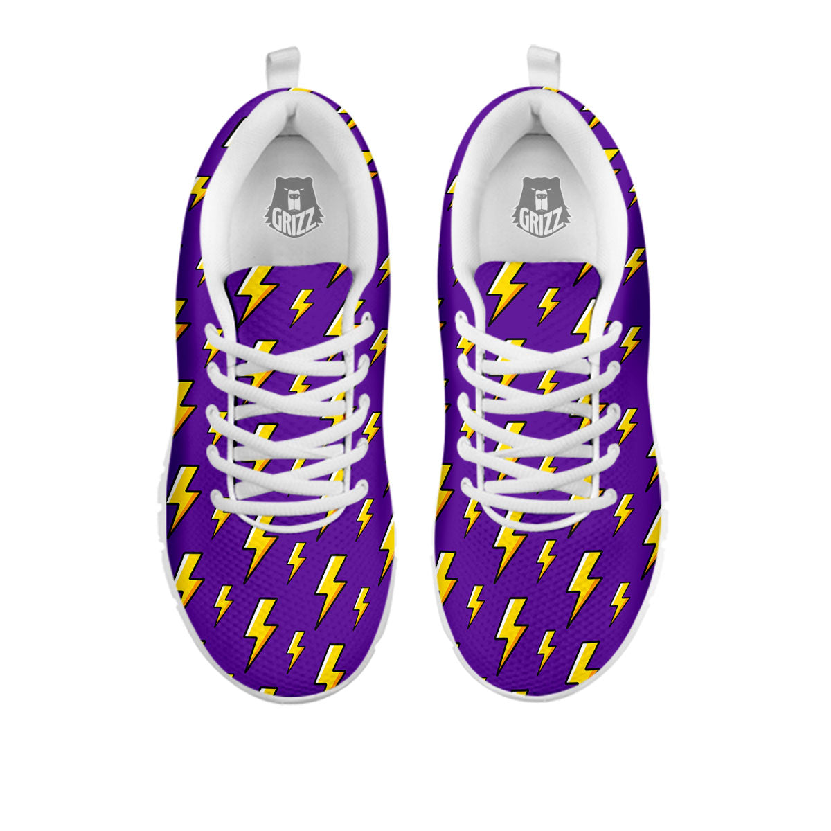 Lightning Purple Print Pattern White Sneaker-grizzshop
