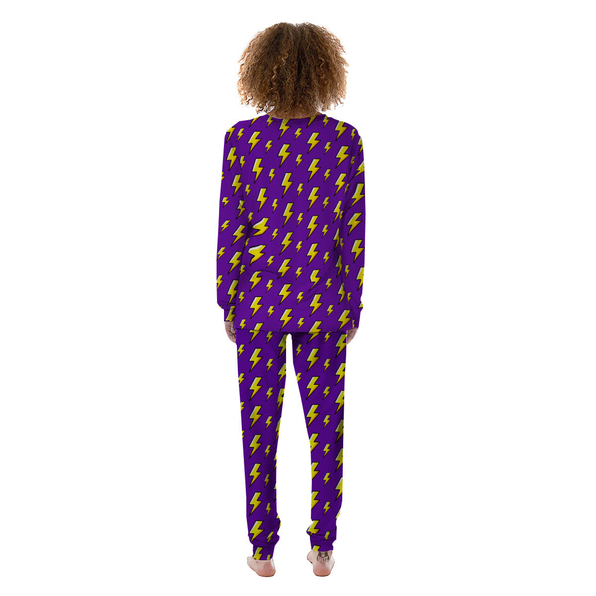 Lightning Purple Print Pattern Women's Pajamas-grizzshop