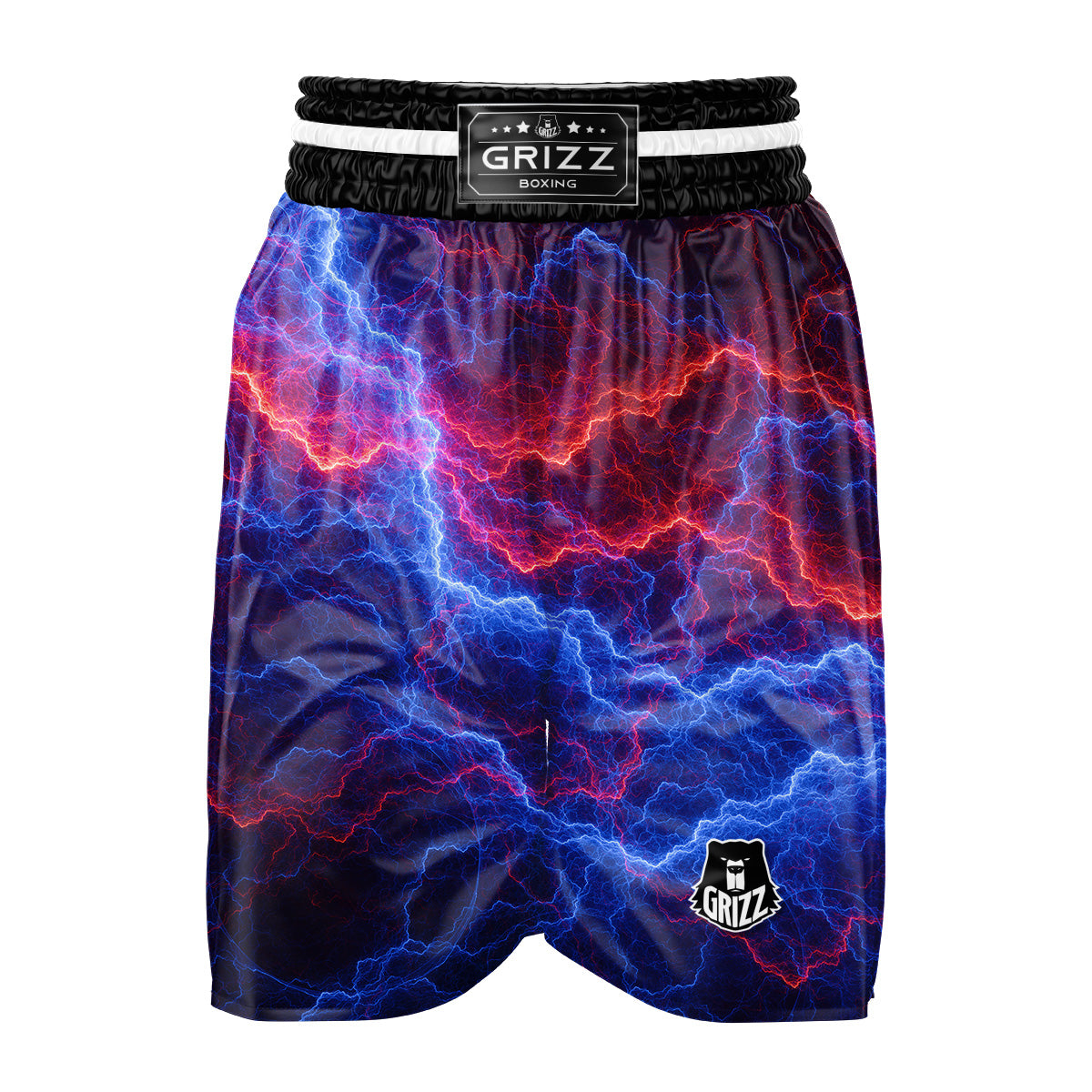 Lightning Red And Blue Print Boxing Shorts-grizzshop