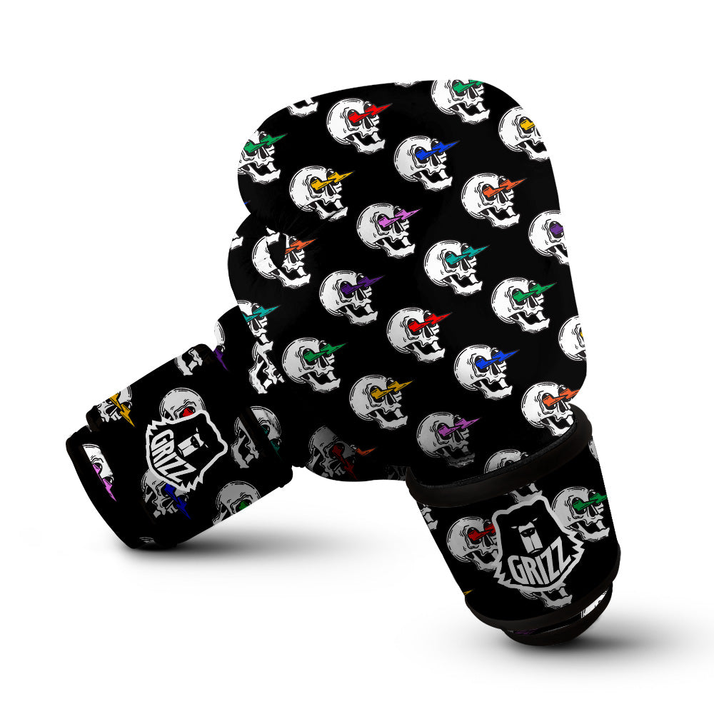 Lightning Skull Print Pattern Boxing Gloves-grizzshop