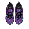 Lightning Teal And Purple Print Pattern Black Sneaker-grizzshop