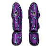 Lightning Teal And Purple Print Pattern Muay Thai Shin Guards-grizzshop