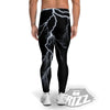 Lightning White Electric Print Men's Leggings-grizzshop