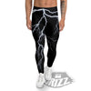 Lightning White Electric Print Men's Leggings-grizzshop