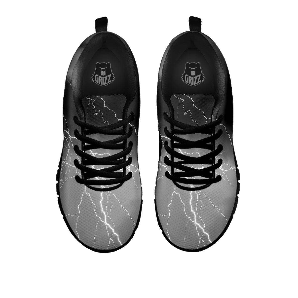 Lightning White Print Black Sneaker-grizzshop