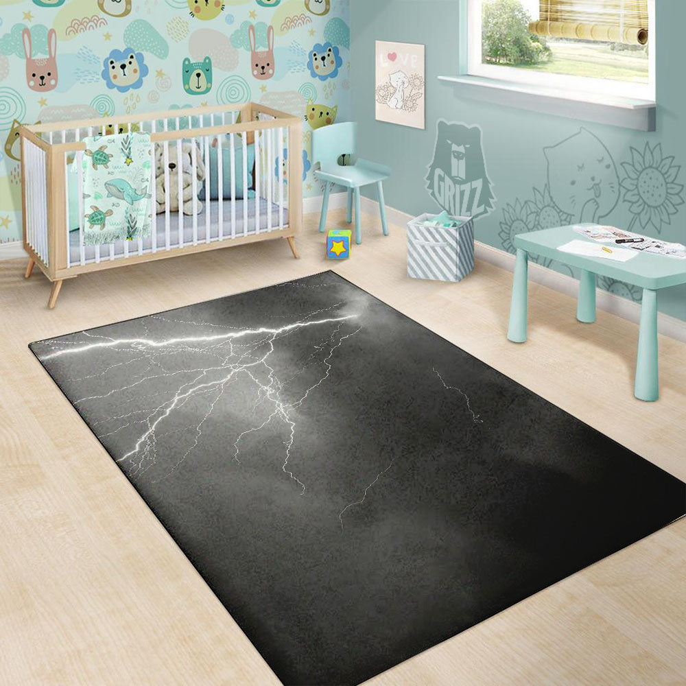Lightning White Print Floor Mat-grizzshop
