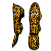 Lightning Yellow And Black Print Pattern Muay Thai Shin Guards-grizzshop