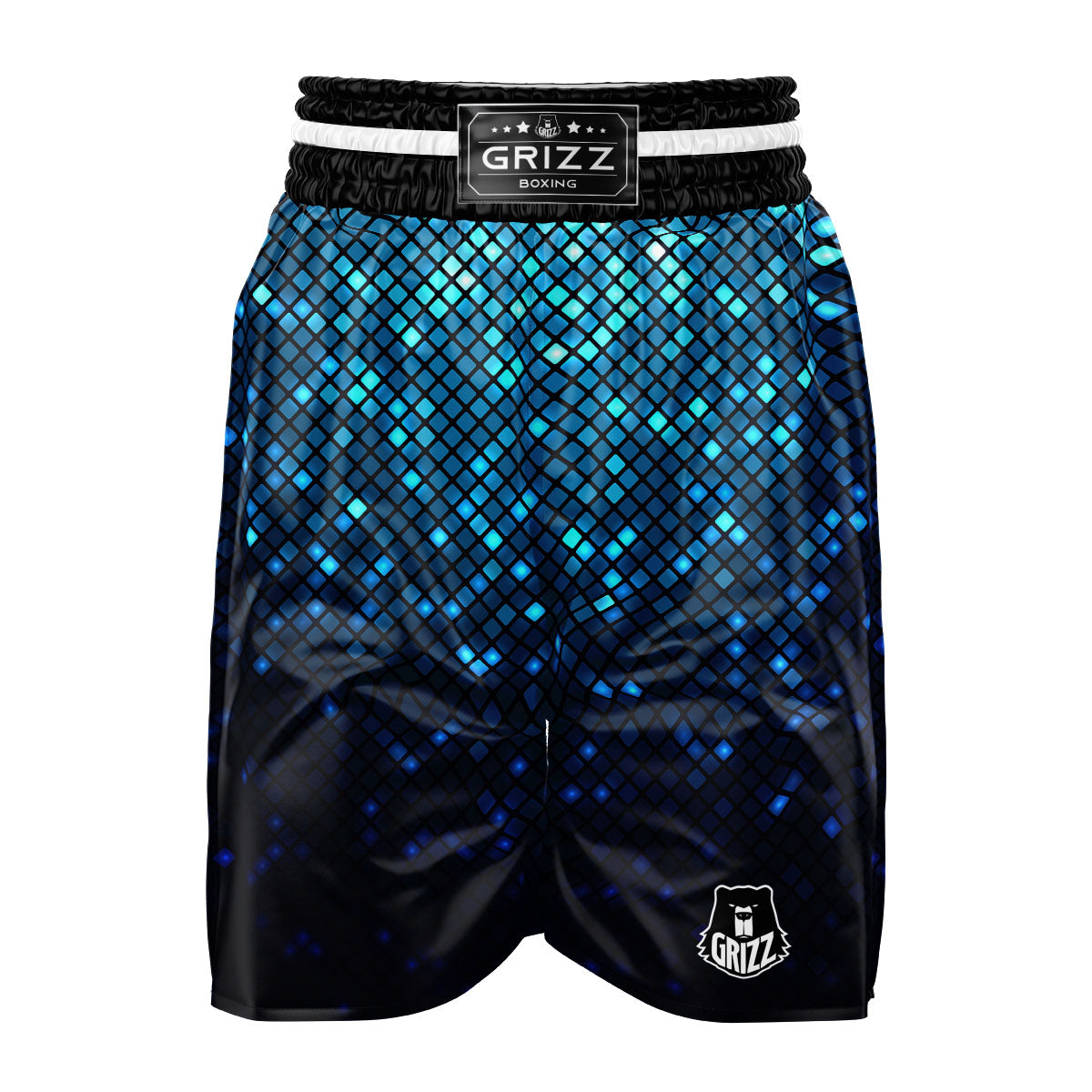Lights Blue Disco Print Pattern Boxing Shorts-grizzshop