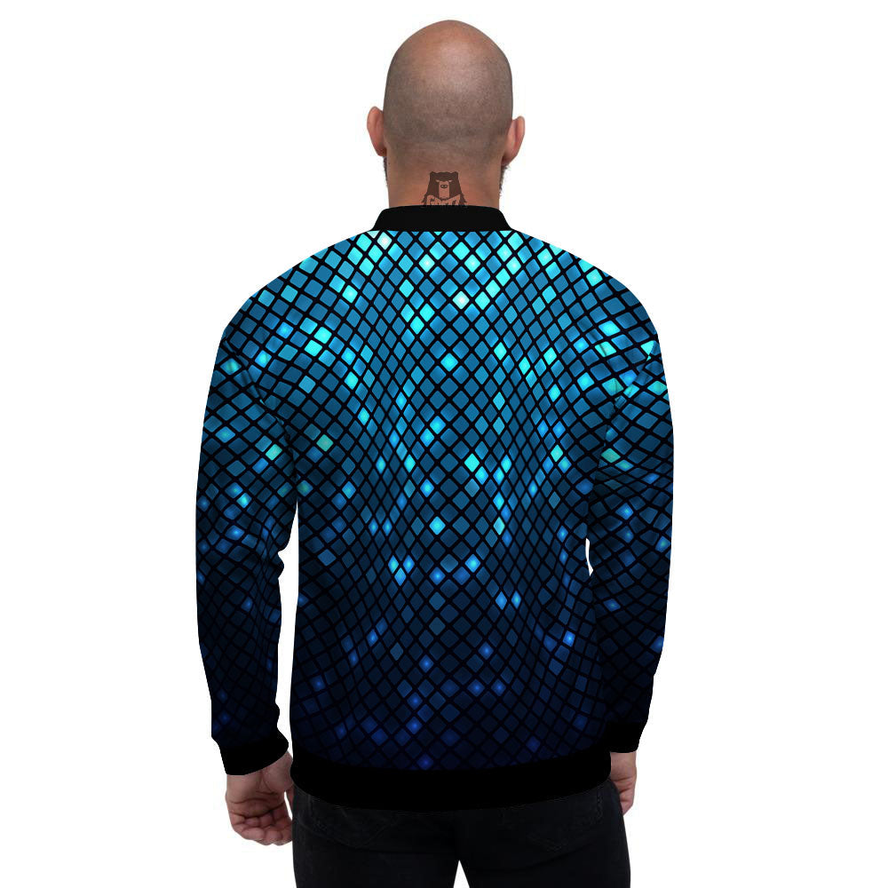 Lights Blue Disco Print Pattern Men's Bomber Jacket-grizzshop