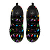 Lights Christmas Pixel Print Pattern Black Sneaker-grizzshop