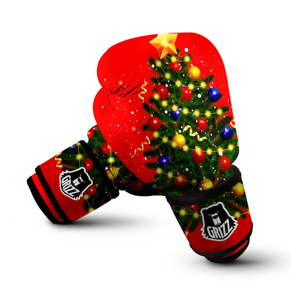 Lights Christmas Tree Print Boxing Gloves-grizzshop