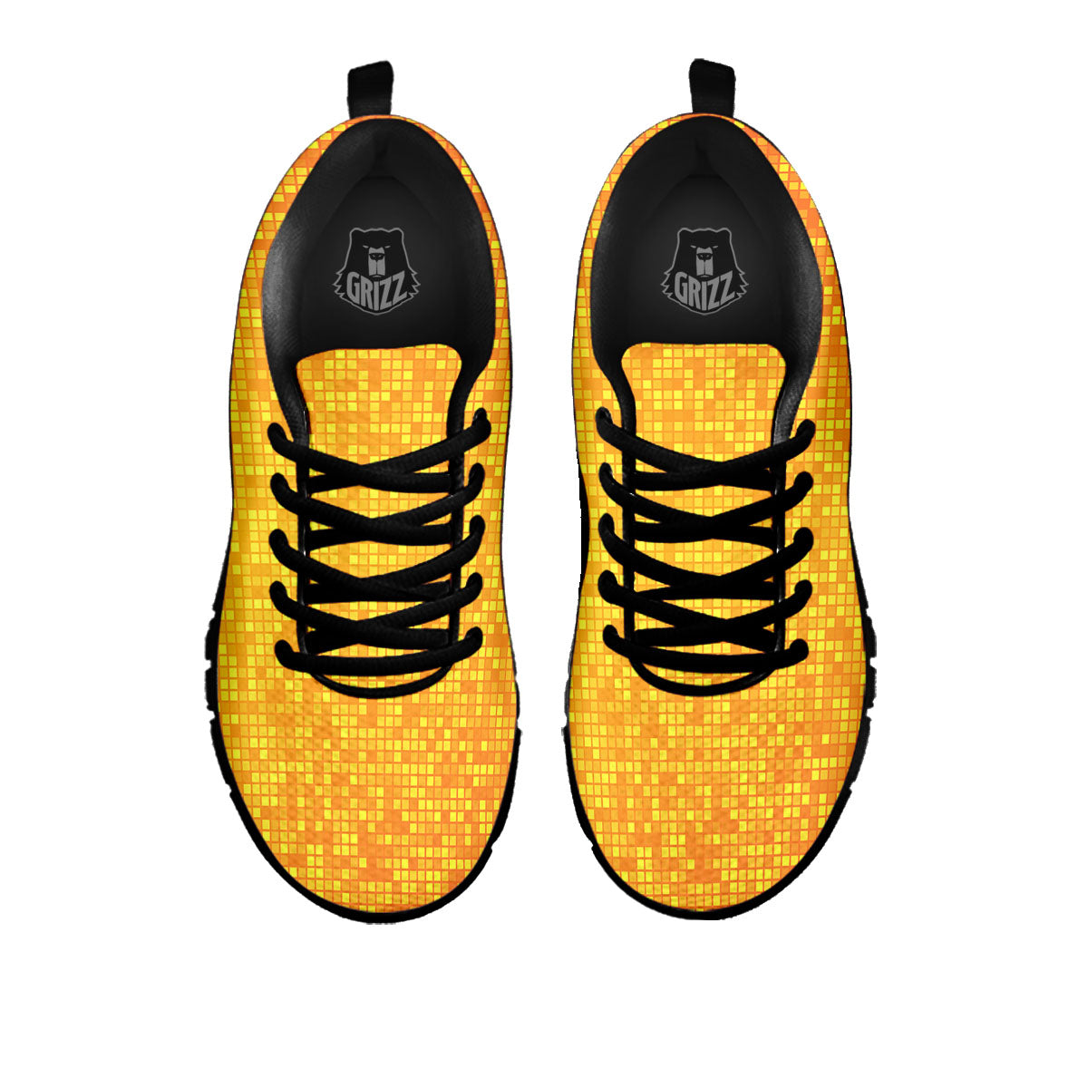 Lights Disco Yellow Print Pattern Black Sneaker-grizzshop