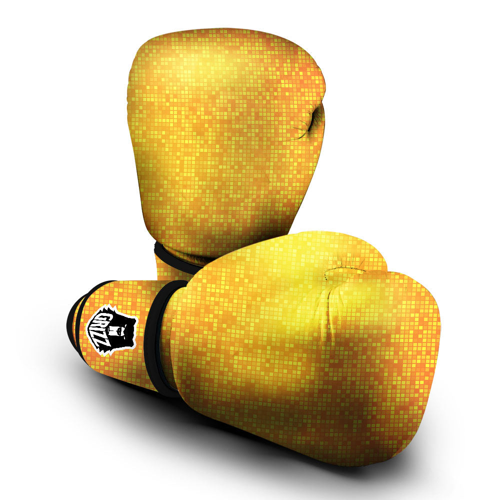 Lights Disco Yellow Print Pattern Boxing Gloves-grizzshop