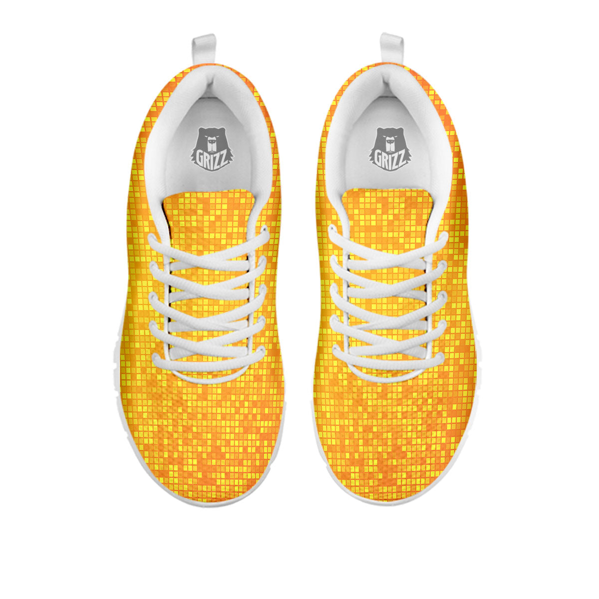 Lights Disco Yellow Print Pattern White Sneaker-grizzshop