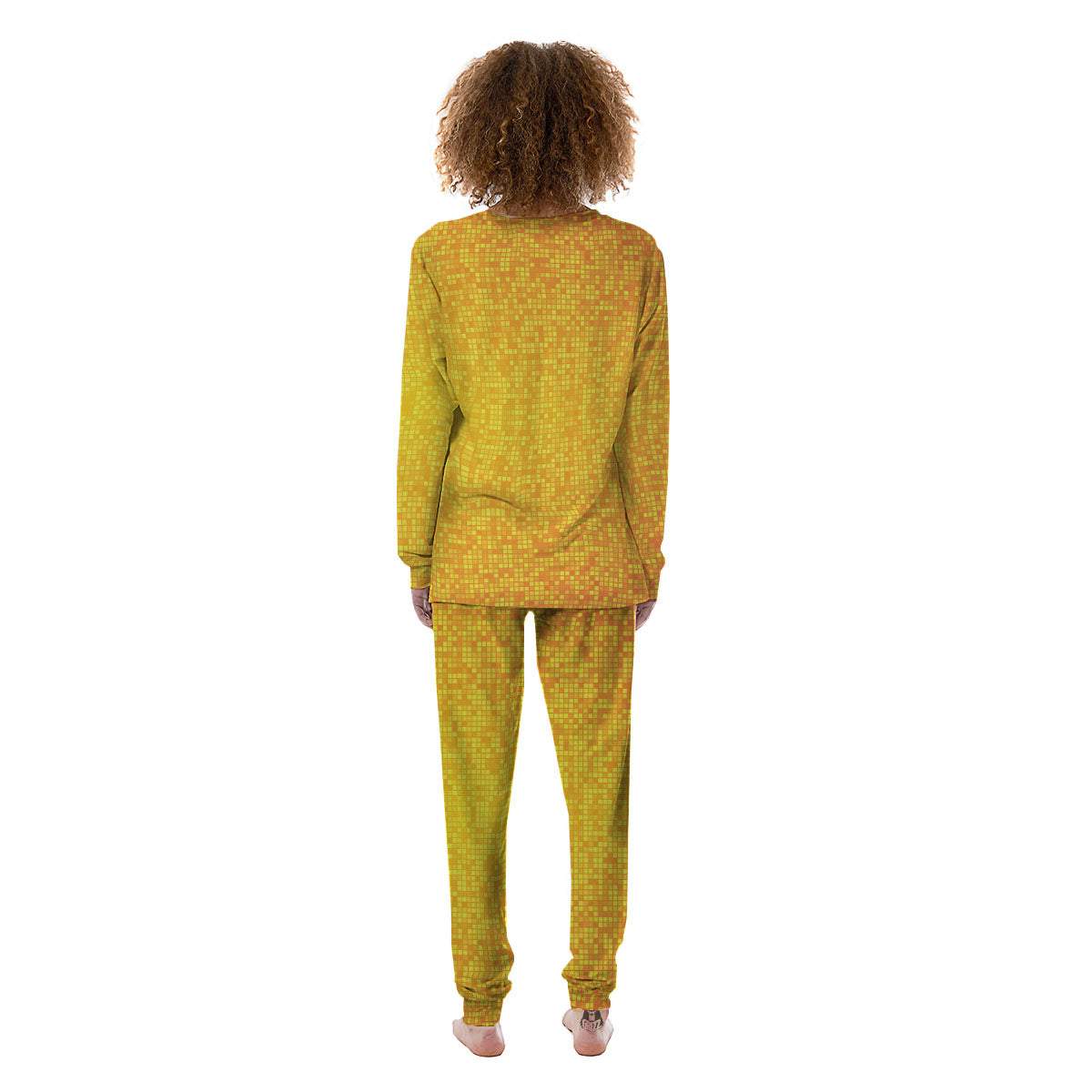 Lights Disco Yellow Print Pattern Women's Pajamas-grizzshop