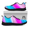 Lights Speed Teal And Pink Print Black Sneaker-grizzshop