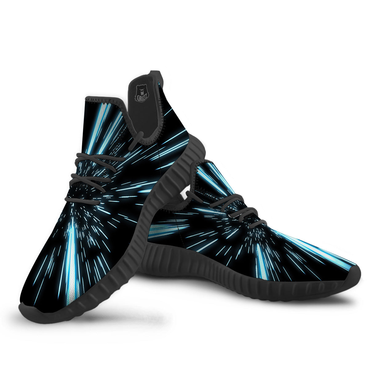 Lightspeed Blue Print Black Walking Shoes-grizzshop
