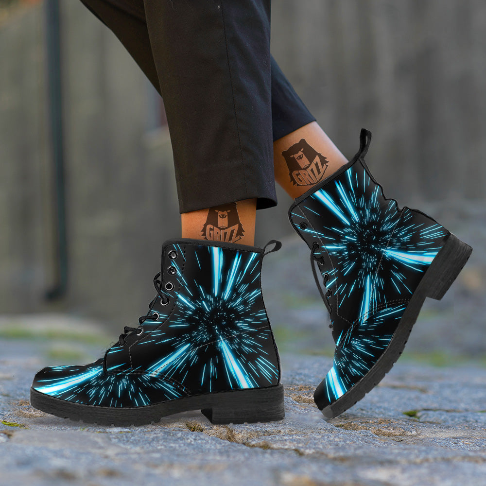 Lightspeed Blue Print Leather Boots-grizzshop